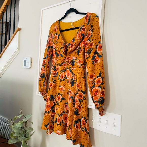 Free People Floral Mustard Dress - Picture 6 of 13